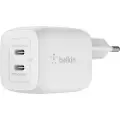 Belkin 45w Pd Ppd Dual Usb-c Gan Charger Hvid
