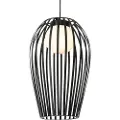 QAZQA Design pendellampe sort med opal - Angela