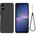 Mtp Products Sony Xperia 10 VI Liquid Silikone Cover med Strop - Sort