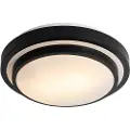 QAZQA Moderne loftslampe sort med hvid 35 cm IP44 - Walden