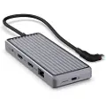 Unisynk 10 Port Dual Screen Hub 4k 100w Grey Usb Type-c