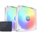 NZXT F140 RGB Core 2-pack & RGB Controller - White - Kabinet køler - 140mm - Hvid med RGB - 35 dBA