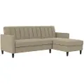 Dorel Home - 3-personers sovesofa med chaiselong Celine - Brun - Sovesofaer - - Homeroom