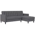 Dorel Home - 3-personers sovesofa med chaiselong Celine - Grå - Sovesofaer - - Homeroom