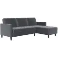 Dorel Home - 3-personers sovesofa med chaiselong Presley - Grå - Sovesofaer - - Homeroom