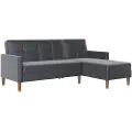 Dorel Home - Chaiselong Sovesofa med opbevaring Lilly - Grå - Sovesofaer - - Homeroom