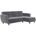 Dorel Home - Hjørnesofa sektionsopdelt sovesofa Perry - Grå - 3-pers. sofaer - - Homeroom