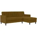 Dorel Home - 3-personers sovesofa med chaiselong Celine - Gul - Sovesofaer - - Homeroom