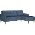 Dorel Home - Chaiselong Sovesofa med opbevaring Lilly - Blå - Sovesofaer - - Homeroom