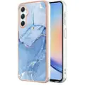 Mtp Products Samsung Galaxy A25 Marmormønster Galvaniseret IMD TPU Cover - Blå