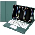 Mtp Products iPad Pro 13 (2024) Cover med Bluetooth Tastatur - Mørkegrøn