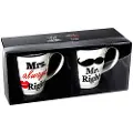 24hShop Porcelænskrus - Mr Right & Mrs Always Right