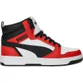 Puma Rebound V6 Mid Sneakers Youth, Shoes, White/Black/Red, 37