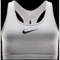Nike Justerbar Nike Swoosh-sports-bh uden indlæg og med kraftig støtte til kvinder - hvid