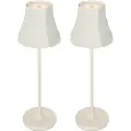 QAZQA Sæt med 2 Retro Bordlamper Off-White Genopladelig IP44 - Granny