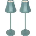 QAZQA Sæt med 2 Retro Bordlamper Mineral Blå Genopladelige IP44 - Granny