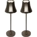 QAZQA Sæt med 2 Retro Bordlamper Mørk Bronze Genopladelig IP44 - Granny