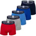 Ralph Lauren Polo Ralph Laurentil mænd. 714864292002 Pakke med 5 røde, grå, blå og marineblå boksershorts (XXL), Afslappet, Bomuld