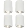 QAZQA Sæt med 4 spotlights hvide drejelige og vippelige - Rondoo up