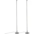 QAZQA Sæt med 2 moderne gulvlamper LED krom - Line-up