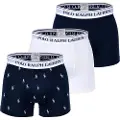 Ralph Lauren Polo Ralph Laurentil mænd. 714830299057 Pakke med 3 boksershorts i marineblå, print og hvid (L), Afslappet, Bomuld