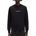 Fred perry Fred Perrytil mænd. M4727 Sort broderet sweatshirt (M), Casual, Bomuld
