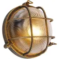 QAZQA Væg- og loftslampe guld/messing rund IP44 - Noutica