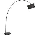 QAZQA Smart moderne buegulvlampe sort inkl. A60 Wifi - Vinossa
