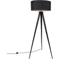 QAZQA Smart gulvlampe sort med sort skærm inkl. Wifi A60 - Ilse
