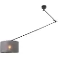 QAZQA Smart pendellampe sort med skærm mørkegrå 35 cm inkl. Wifi A60 - Blitz