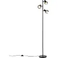 QAZQA Smart gulvlampe sort med røgglas inkl. 3 Wifi P45 - Vidro