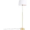 QAZQA Smart gulvlampe guld med linnedskærm hvid 45 cm inkl. Wifi A60 - Parte