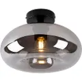 QAZQA Smart loftslampe sort med røgglas inkl. Wifi P45 - Busa