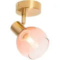 QAZQA Smart spotlight guld med pink glas inkl. WiFi P45 - Vidro