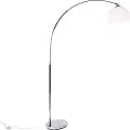 QAZQA Smart bue lampe krom med hvid skærm inkl. Wifi A60 - Arc Basic
