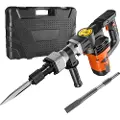 Vevor Nedbrydningshammer Demolition Jack Hammer Concrete Breaker 1600W elektrisk hammer 2 mejselbit