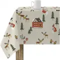 Muare Merry Christmas Pletbestandig Dug 300x139 Cm