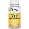Solaray Vitamin C 1000mgr + D 2000ui 60 Enheder