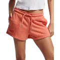 Superdry Superdrytil kvinder. W7110388A Strikkede shorts med orange broderet Vintage-logo (L), Casual, Bomuld, Koralfarvet, Bæredygtig