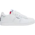 Pepe Jeans Pepe Jeanstil drenge. PBS00001 Player Basic Sneakers i læder hvid (40), Fast, Blonder, Casual, børnetøj