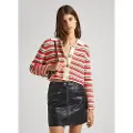 Pepe Jeans Pepe Jeanstil kvinder. PL702107 Cardigan Gala rød (L), Casual, Bomuld, Lange ærmer, Bæredygtig