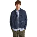 Pepe Jeans Pepe Jeanstil mænd. PM308512 Pierce marineblå overshirt (M), Casual, Bomuld, Lange ærmer
