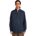 Timberland Timberlandtil mænd. TB0A6GRH4331 Langærmet skjorte i navyfarvet stretch-poplin (S), Casual, Bomuld, Lange ærmer, Blå