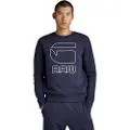 G-Star G-Startil mænd. D20021-A613-6067 Graw sweatshirt i navy med grafik (XS), Casual, Bomuld, Lange ærmer, Blå