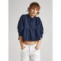 Pepe Jeans Pepe Jeanstil kvinder. PL581429 Jordan Sweatshirt navy (XS/S), Casual, Bomuld, Lange ærmer, Bæredygtig, Blå