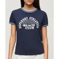 Superdry Beach Graphic Fitted Ringer T-shirt Med Korte ærmer