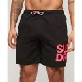 Superdry Superdrytil mænd. M3010228A Sportswear badedragt med genbrugt logo Sort (L), Badetøj, Genanvendt polister, Bæredygtig