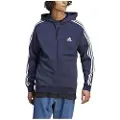 Adidas Essentials Fleece 3 Stripes Sweatshirt Med Lynlås
