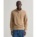 Gant Ganttil mænd. 2068028 Sacker Rib sweatshirt med halv lynlås, brun (5XL), Casual, Bomuld, Lange ærmer