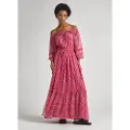 Pepe Jeans Pepe Jeanstil kvinder. PL953469 Marlene kjole pink (XS), Casual, Polyester, Lange ærmer
